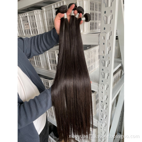 32 34 36 38 40"vendors Raw Indian Straight Hair Weave Peruvian 100% Human Hair Weft Super Long Mink Brazilian Human hair Bundles